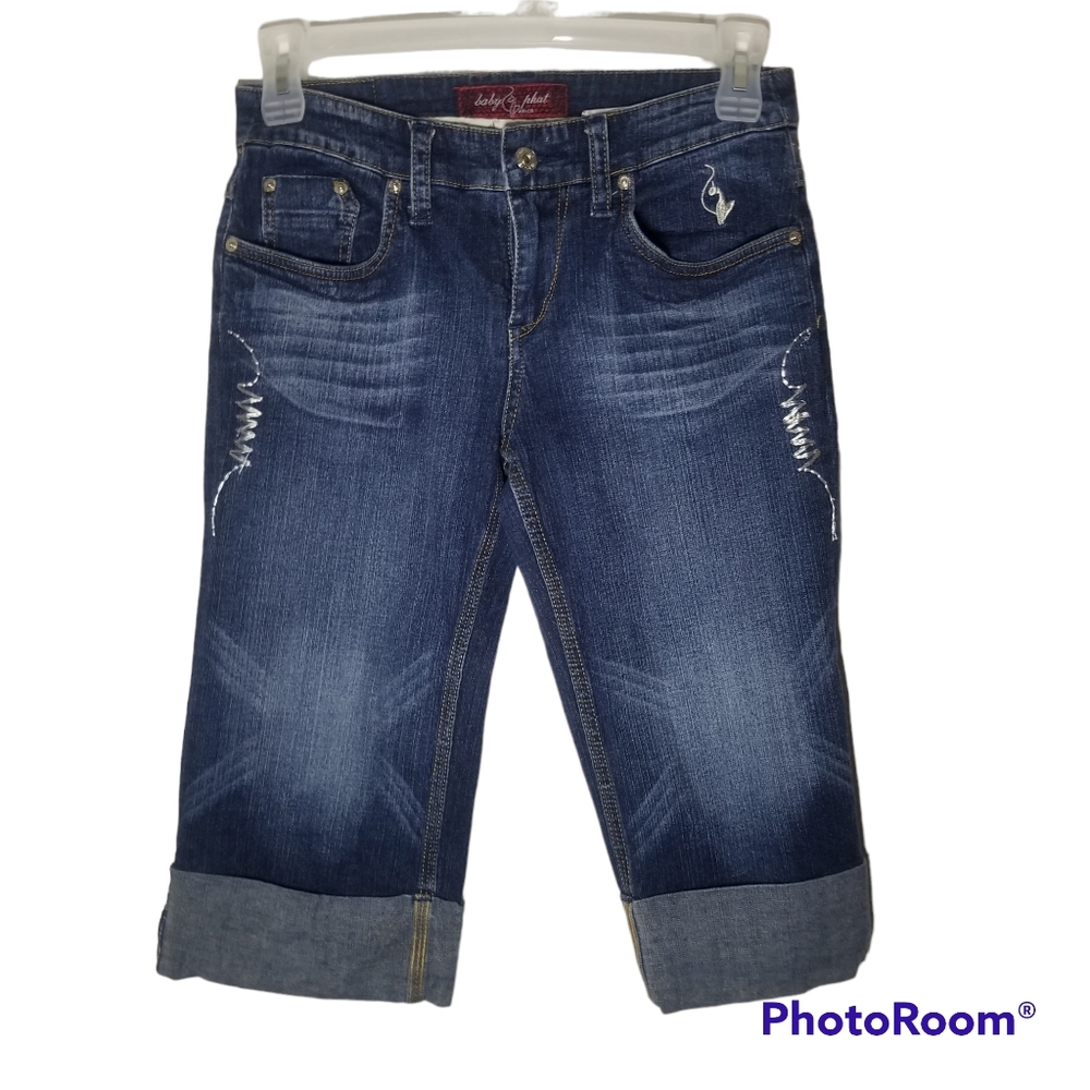 Baby Phat Cuffed Capri Shorts Size 7